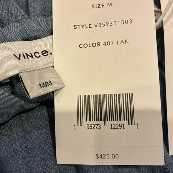 NWT Vince Medium Dusty Blue Gauze Tiered V-Neck Sleeveless Dress (ABBA) - Picture 12 of 16